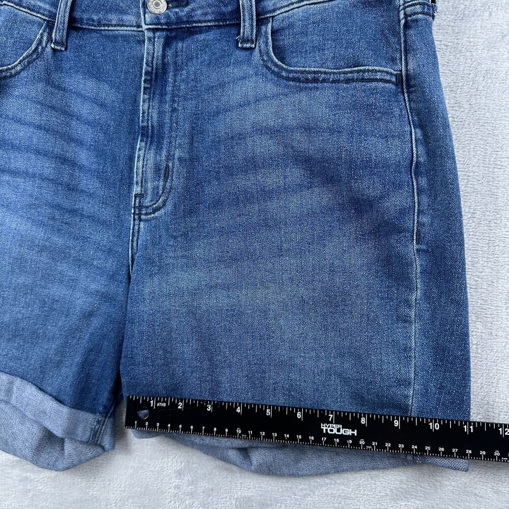 Old Navy High Rise Denim Wow Shorts Womens Size 14 Rolled Cuff Hem Blue - Picture 7 of 9